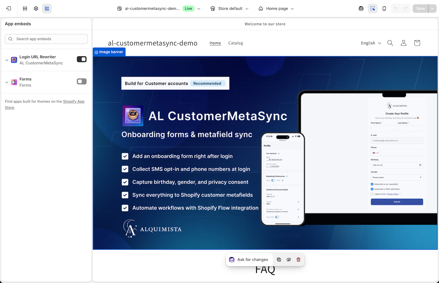 Enable App embeds
